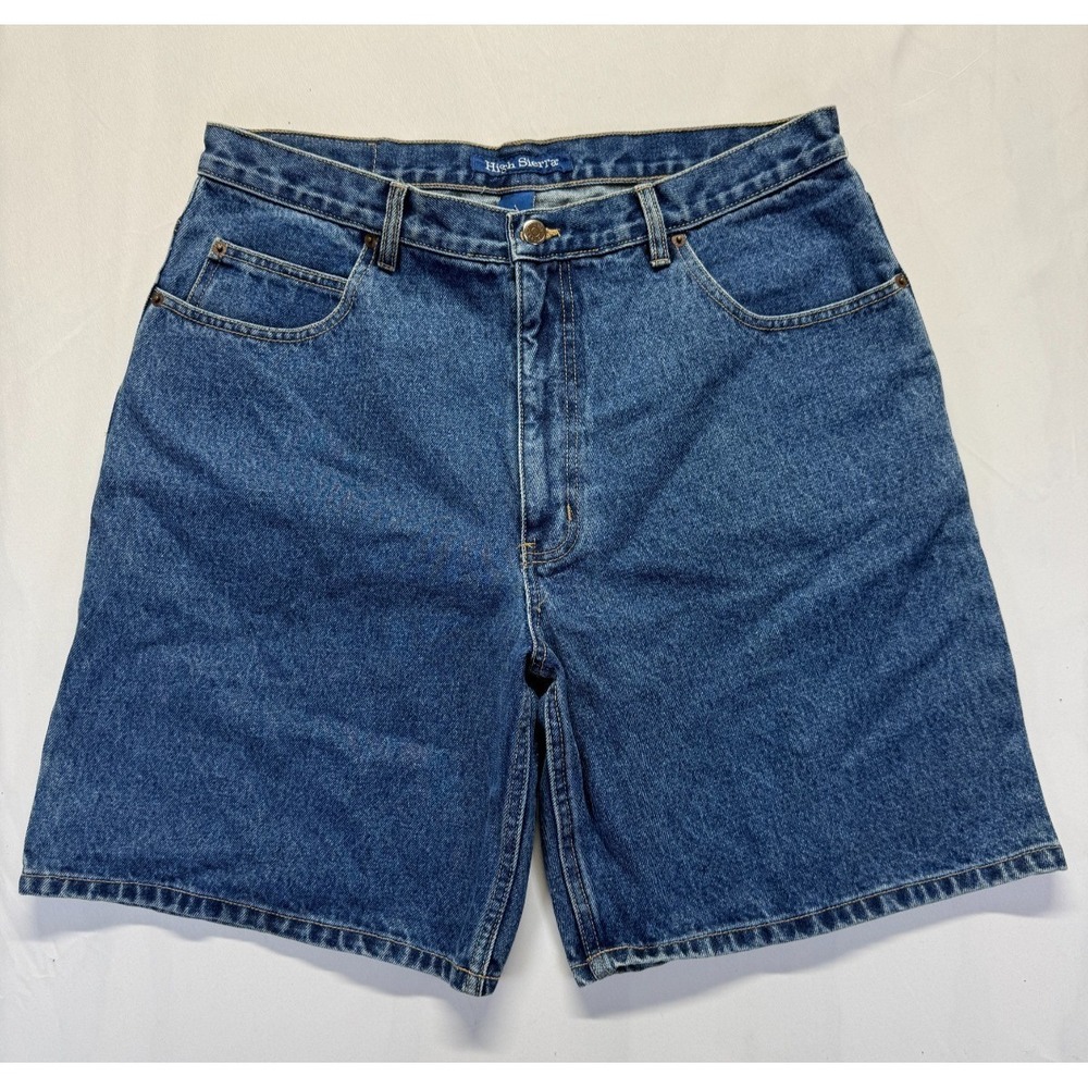 High Sierra Bermuda Shorts Mens 36 Blue Medium Wash Denim Cotton Baggy Casual
